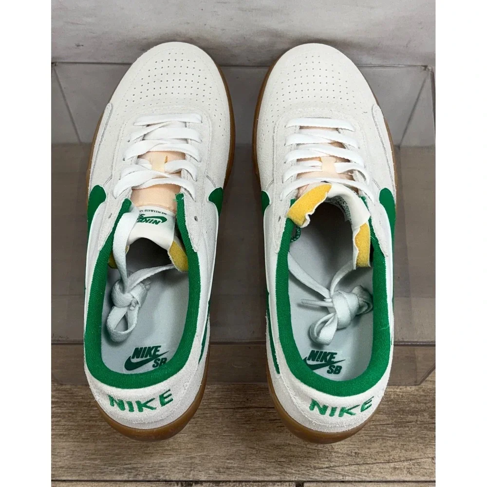 Nike SB Heritage Vulc Summit White‎ Lucky Green Gum Men's Skate Shoes